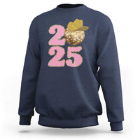 Howdy New Year 2025 Sweatshirt Happy New Year Sparkling Cowboy Cowgirl