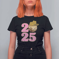 Howdy New Year 2025 T Shirt For Women Happy New Year Sparkling Cowboy Cowgirl - Wonder Print Shop