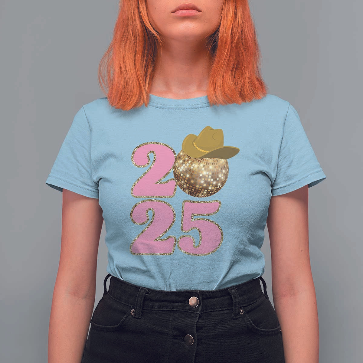Howdy New Year 2025 T Shirt For Women Happy New Year Sparkling Cowboy Cowgirl - Wonder Print Shop