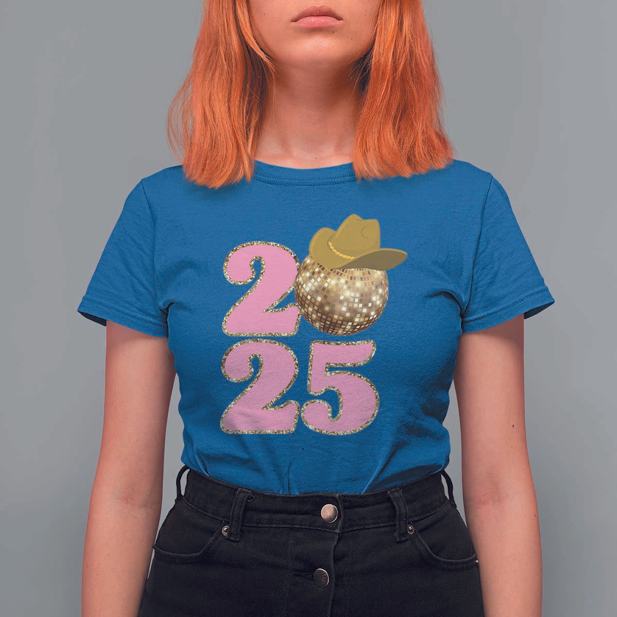 Howdy New Year 2025 T Shirt For Women Happy New Year Sparkling Cowboy Cowgirl - Wonder Print Shop