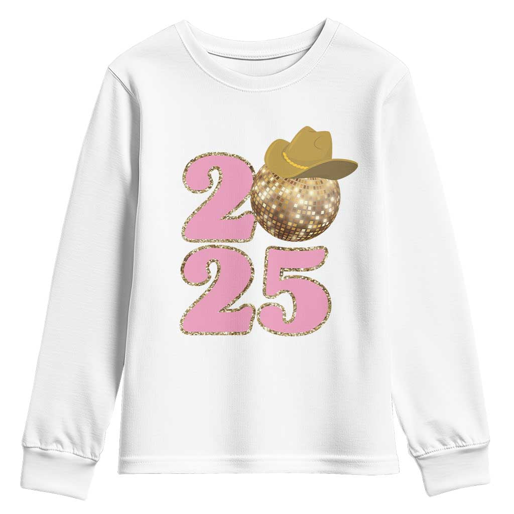 Howdy New Year 2025 Youth Sweatshirt Happy New Year Sparkling Cowboy Cowgirl