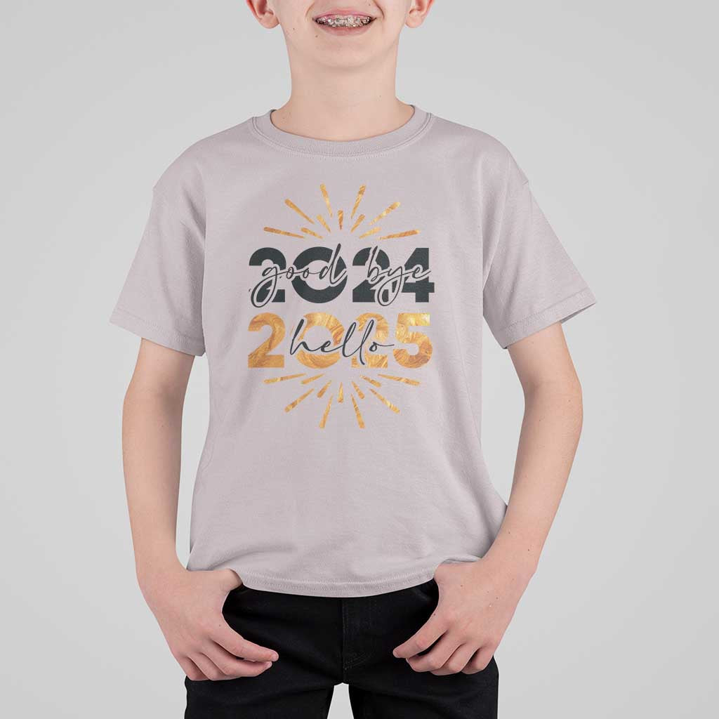 Goodbye 2024 Hello 2025 T Shirt For Kid New Year's Eve Party - Wonder Print Shop