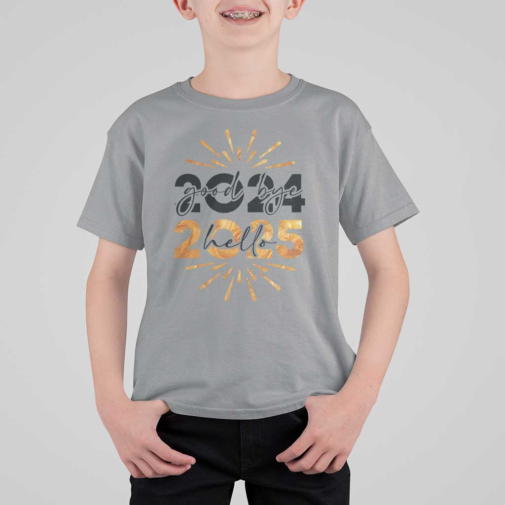 Goodbye 2024 Hello 2025 T Shirt For Kid New Year's Eve Party - Wonder Print Shop