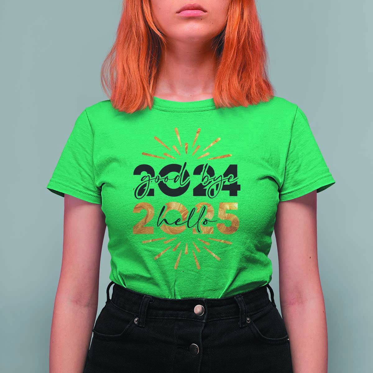Goodbye 2024 Hello 2025 T Shirt For Women New Year's Eve Party - Wonder Print Shop