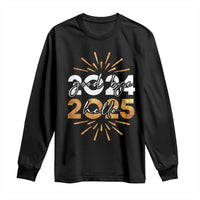 Goodbye 2024 Hello 2025 Long Sleeve Shirt New Year's Eve Party Fireworks