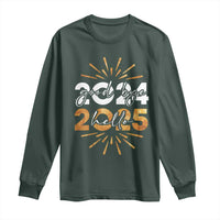 Goodbye 2024 Hello 2025 Long Sleeve Shirt New Year's Eve Party Fireworks