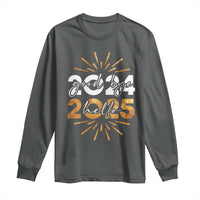 Goodbye 2024 Hello 2025 Long Sleeve Shirt New Year's Eve Party Fireworks