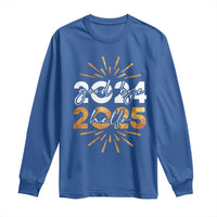 Goodbye 2024 Hello 2025 Long Sleeve Shirt New Year's Eve Party Fireworks