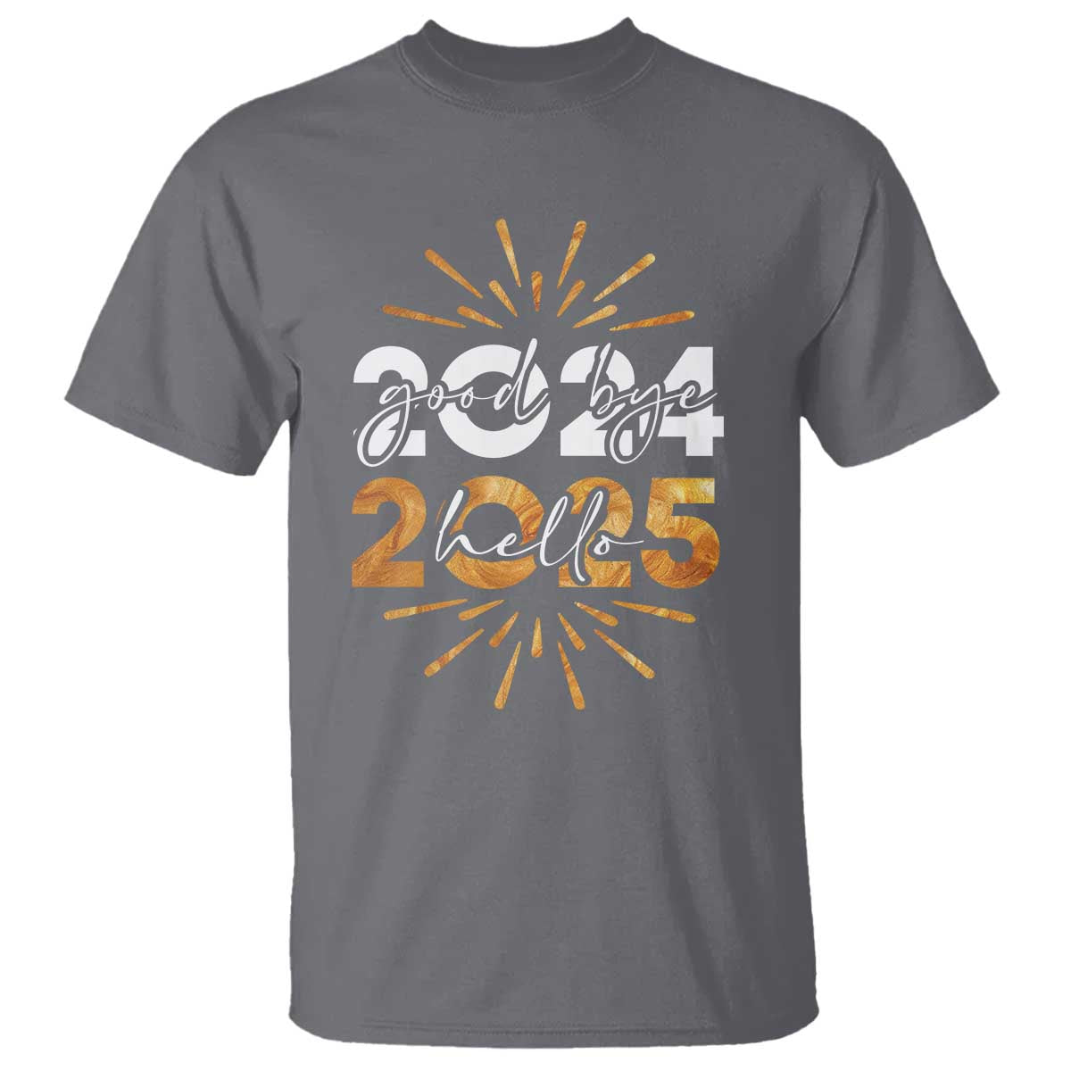 Goodbye 2024 Hello 2025 T Shirt New Year's Eve Party Fireworks - Wonder Print Shop
