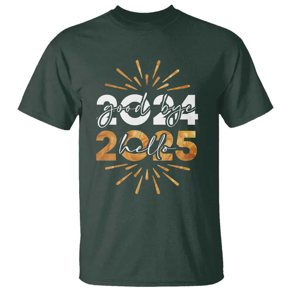 Goodbye 2024 Hello 2025 T Shirt New Year's Eve Party Fireworks - Wonder Print Shop