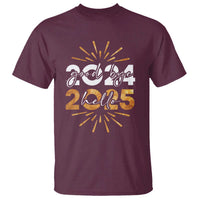 Goodbye 2024 Hello 2025 T Shirt New Year's Eve Party Fireworks - Wonder Print Shop