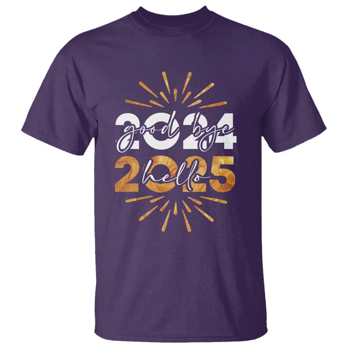 Goodbye 2024 Hello 2025 T Shirt New Year's Eve Party Fireworks - Wonder Print Shop