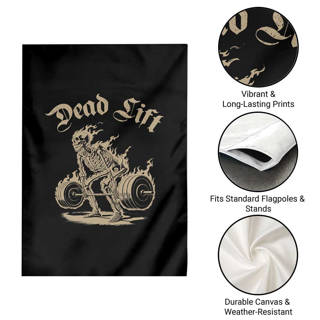 Funny Deadlifts Lifting Weights Gym Skeleton Garden Flag - Wonder Print Shop