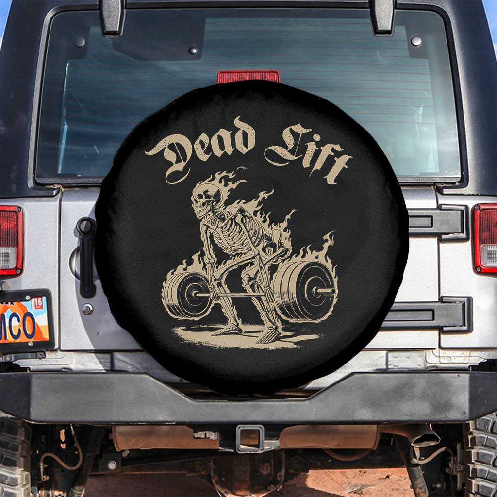 Funny Deadlifts Lifting Weights Gym Skeleton Spare Tire Cover - Wonder Print Shop