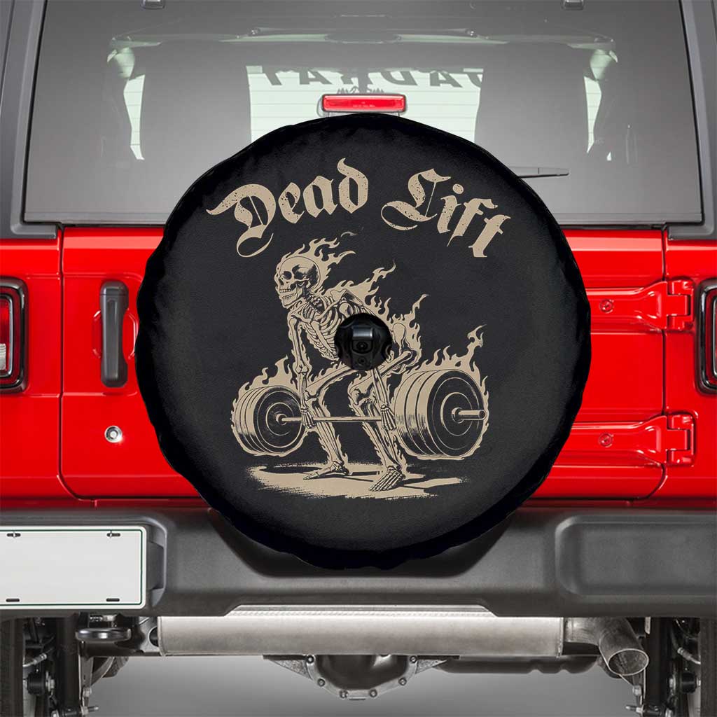 Funny Deadlifts Lifting Weights Gym Skeleton Spare Tire Cover - Wonder Print Shop