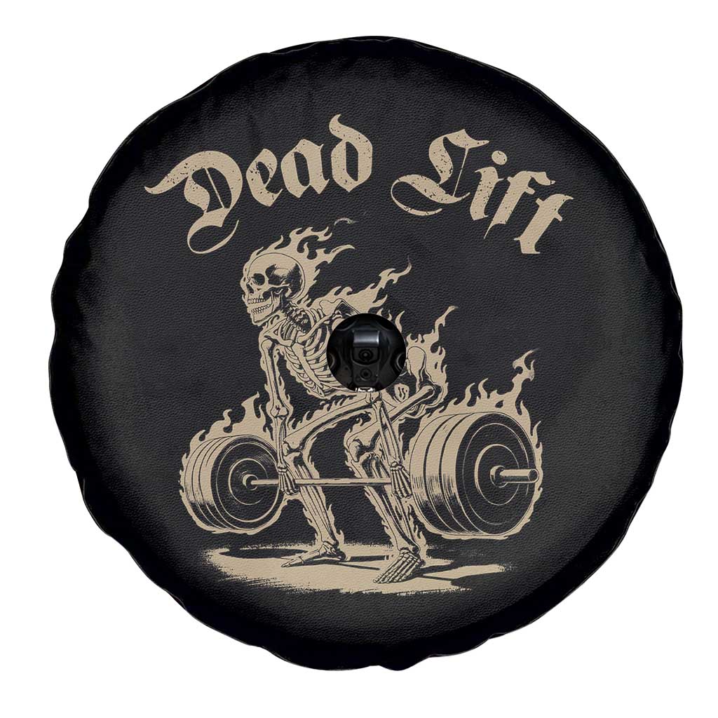 Funny Deadlifts Lifting Weights Gym Skeleton Spare Tire Cover - Wonder Print Shop