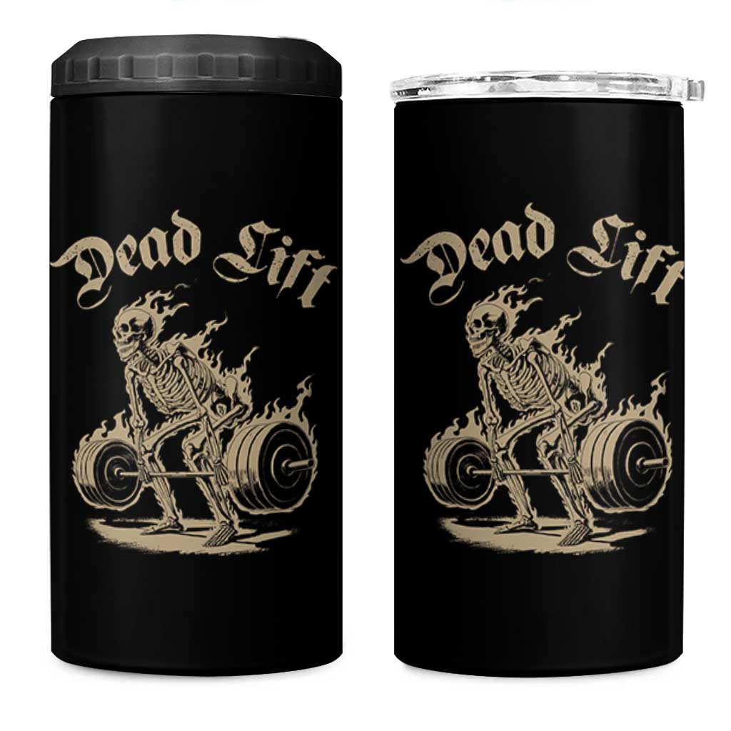 Funny Deadlifts Lifting Weights Gym Skeleton 4 in 1 Can Cooler Tumbler - Wonder Print Shop