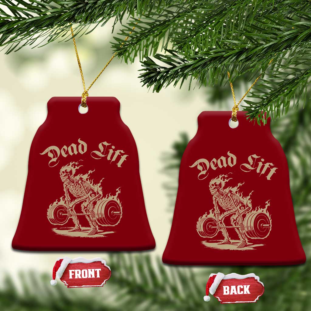Funny Deadlifts Lifting Weights Gym Skeleton Ceramic Ornament - Wonder Print Shop