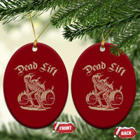 Funny Deadlifts Lifting Weights Gym Skeleton Ceramic Ornament - Wonder Print Shop