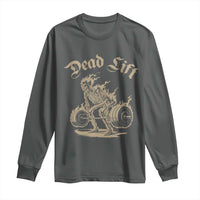 Funny Deadlifts Lifting Weights Gym Skeleton Long Sleeve Shirt - Wonder Print Shop