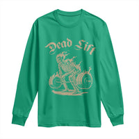 Funny Deadlifts Lifting Weights Gym Skeleton Long Sleeve Shirt - Wonder Print Shop