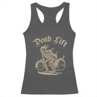 Funny Deadlifts Lifting Weights Gym Skeleton Racerback Tank Top - Wonder Print Shop
