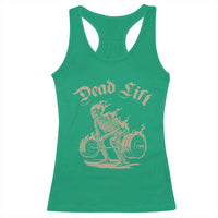 Funny Deadlifts Lifting Weights Gym Skeleton Racerback Tank Top - Wonder Print Shop