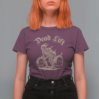Funny Deadlifts Lifting Weights Gym Skeleton T Shirt For Women - Wonder Print Shop