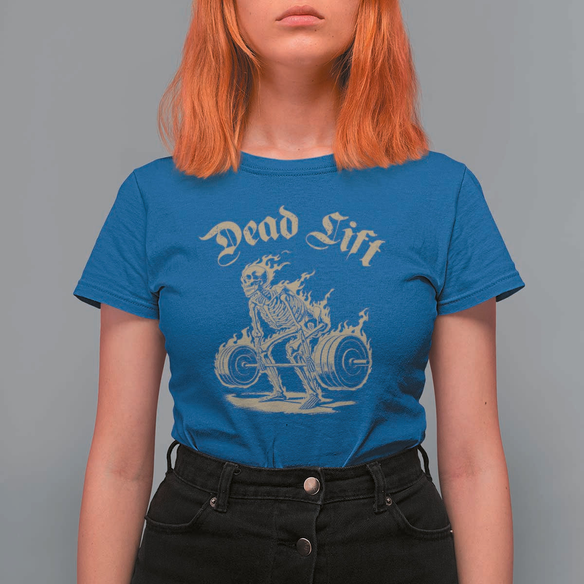 Funny Deadlifts Lifting Weights Gym Skeleton T Shirt For Women - Wonder Print Shop