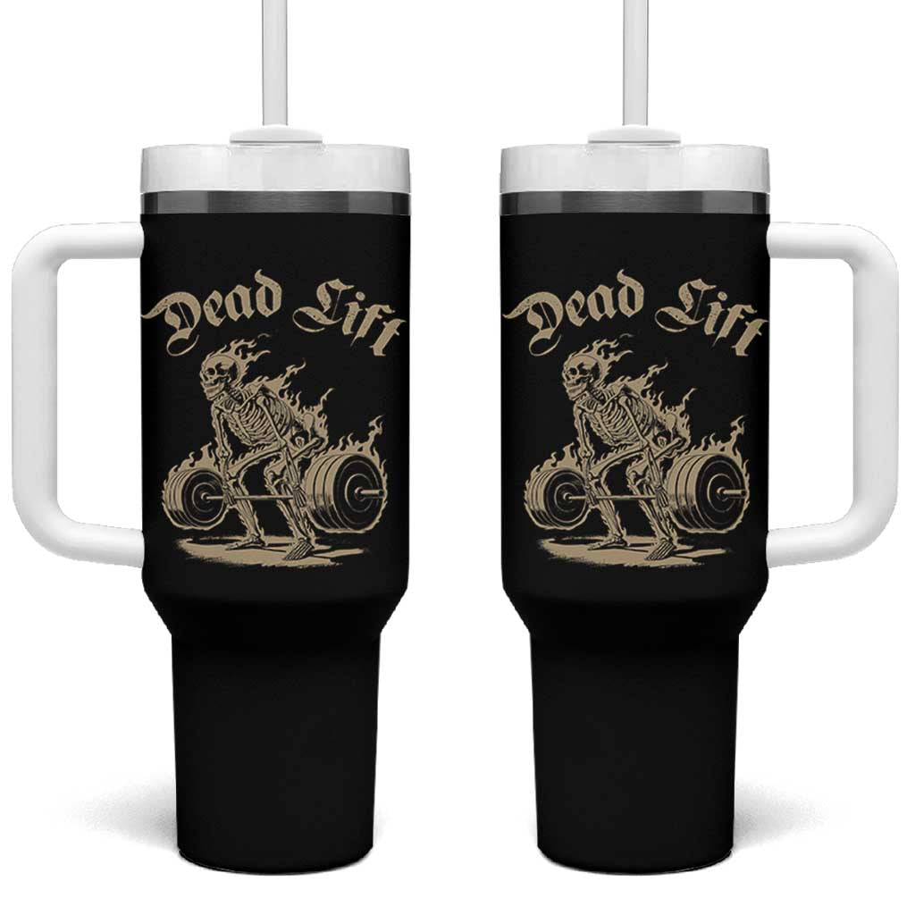 Funny Deadlifts Lifting Weights Gym Skeleton Tumbler With Handle - Wonder Print Shop