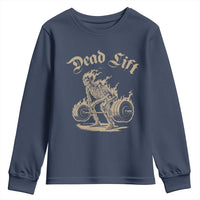 Funny Deadlifts Lifting Weights Gym Skeleton Youth Sweatshirt - Wonder Print Shop