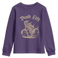Funny Deadlifts Lifting Weights Gym Skeleton Youth Sweatshirt - Wonder Print Shop