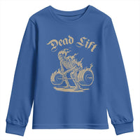 Funny Deadlifts Lifting Weights Gym Skeleton Youth Sweatshirt - Wonder Print Shop