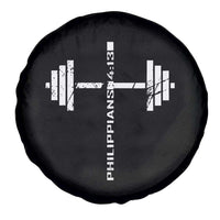Christian Bible Gym Spare Tire Cover Jesus Weightlifter Workout Faith Philippians 4 13 - Wonder Print Shop