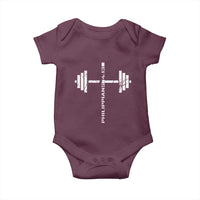 Christian Bible Gym Baby Onesie Jesus Weightlifter Workout Faith Philippians 4 13 - Wonder Print Shop