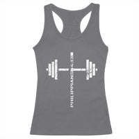 Christian Bible Gym Racerback Tank Top Jesus Weightlifter Workout Faith Philippians 4 13 - Wonder Print Shop