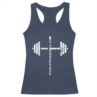 Christian Bible Gym Racerback Tank Top Jesus Weightlifter Workout Faith Philippians 4 13 - Wonder Print Shop
