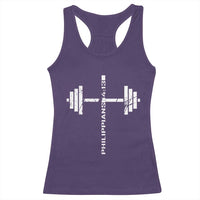 Christian Bible Gym Racerback Tank Top Jesus Weightlifter Workout Faith Philippians 4 13 - Wonder Print Shop