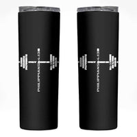 Christian Bible Gym Skinny Tumbler Jesus Weightlifter Workout Faith Philippians 4 13 - Wonder Print Shop