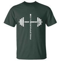 Christian Bible Gym T Shirt Jesus Weightlifter Workout Faith Philippians 4 13 - Wonder Print Shop