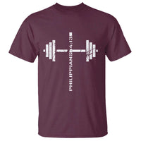 Christian Bible Gym T Shirt Jesus Weightlifter Workout Faith Philippians 4 13 - Wonder Print Shop