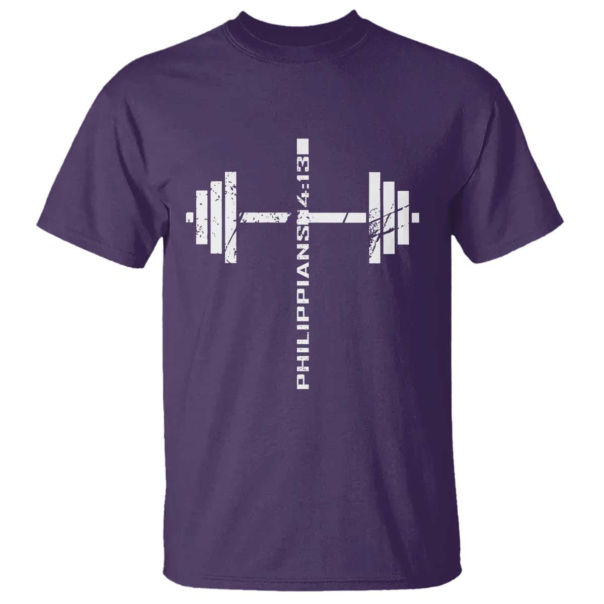Christian Bible Gym T Shirt Jesus Weightlifter Workout Faith Philippians 4 13 - Wonder Print Shop