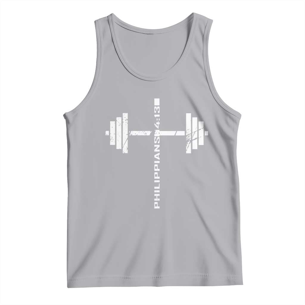 Christian Bible Gym Tank Top Jesus Weightlifter Workout Faith Philippians 4 13 - Wonder Print Shop