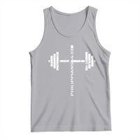 Christian Bible Gym Tank Top Jesus Weightlifter Workout Faith Philippians 4 13 - Wonder Print Shop
