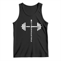 Christian Bible Gym Tank Top Jesus Weightlifter Workout Faith Philippians 4 13 - Wonder Print Shop