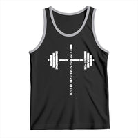Christian Bible Gym Tank Top Jesus Weightlifter Workout Faith Philippians 4 13 - Wonder Print Shop