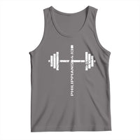 Christian Bible Gym Tank Top Jesus Weightlifter Workout Faith Philippians 4 13 - Wonder Print Shop