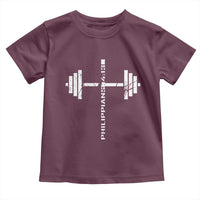 Christian Bible Gym Toddler T Shirt Jesus Weightlifter Workout Faith Philippians 4 13 - Wonder Print Shop