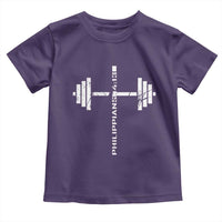 Christian Bible Gym Toddler T Shirt Jesus Weightlifter Workout Faith Philippians 4 13 - Wonder Print Shop