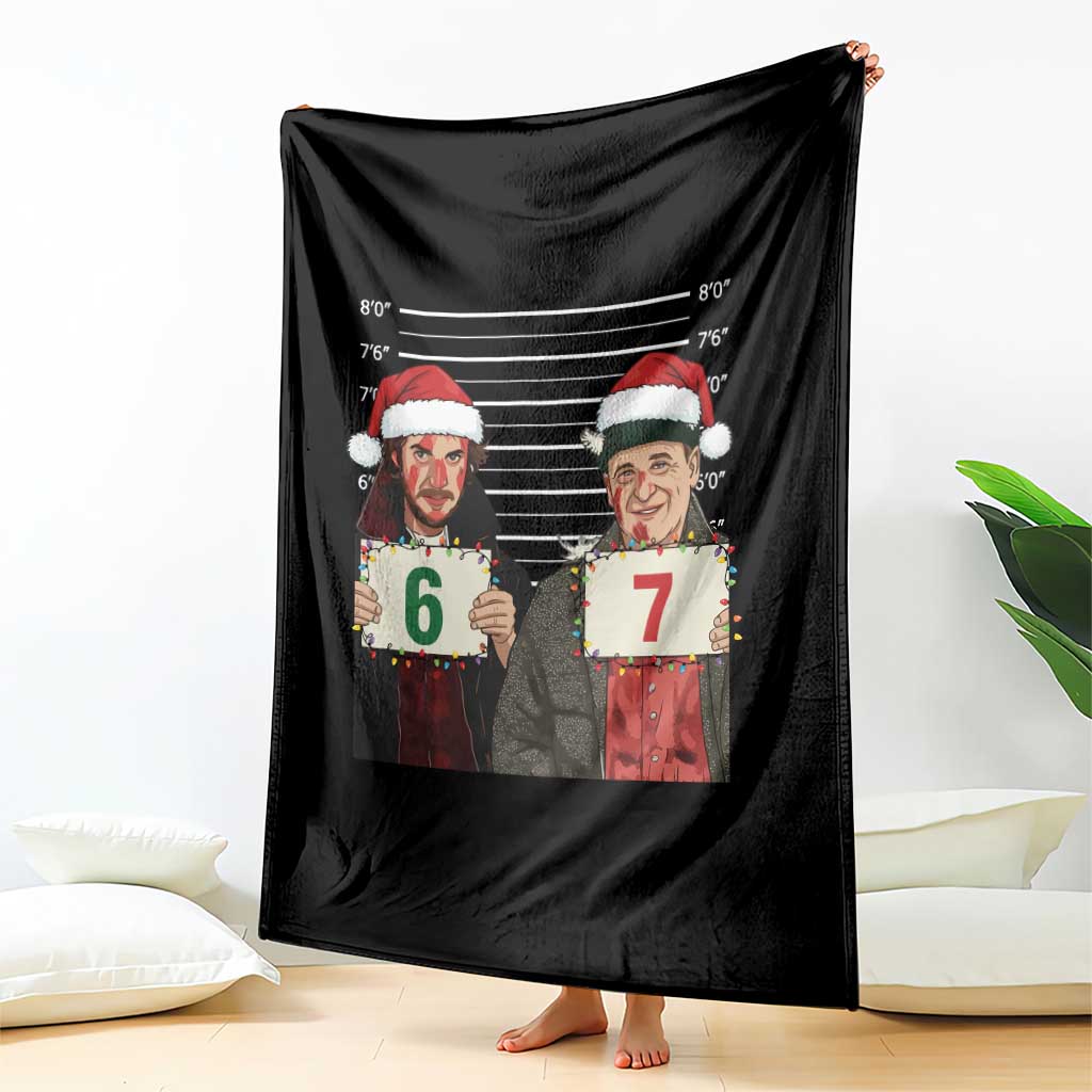 Funny 67 Christmas Movie Throw Blanket Six Seven Wet Bandits Home Xmas Alone - Wonder Print Shop
